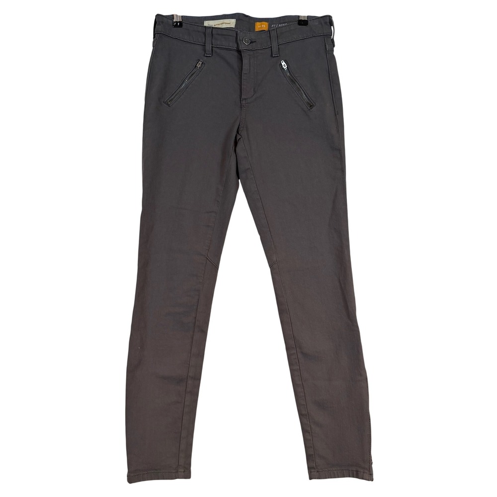 Pilcro Letterpress Serif Gray Skinny Moto Zip Ankle Pants Size 29 Anthropologie